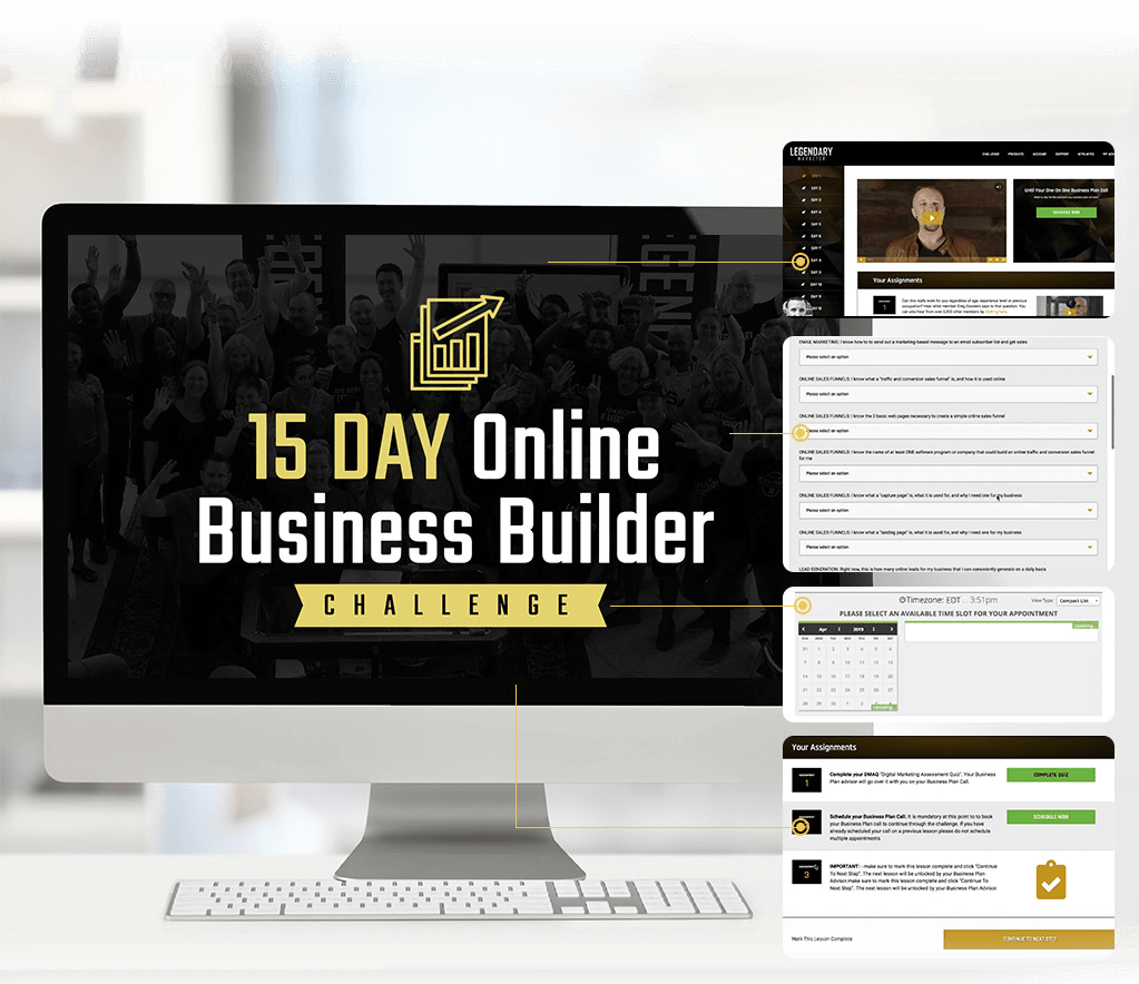 The 15 Day Online Business Builder Challenge was developed by David Sharpe